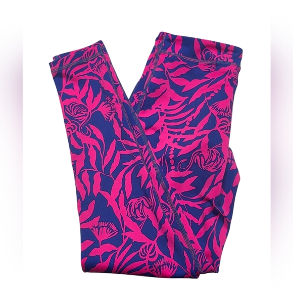 Lilly Pulitzer Luxletic Pink and Blue Leggings Size Large 8-10 Girls - Picture 6 of 8